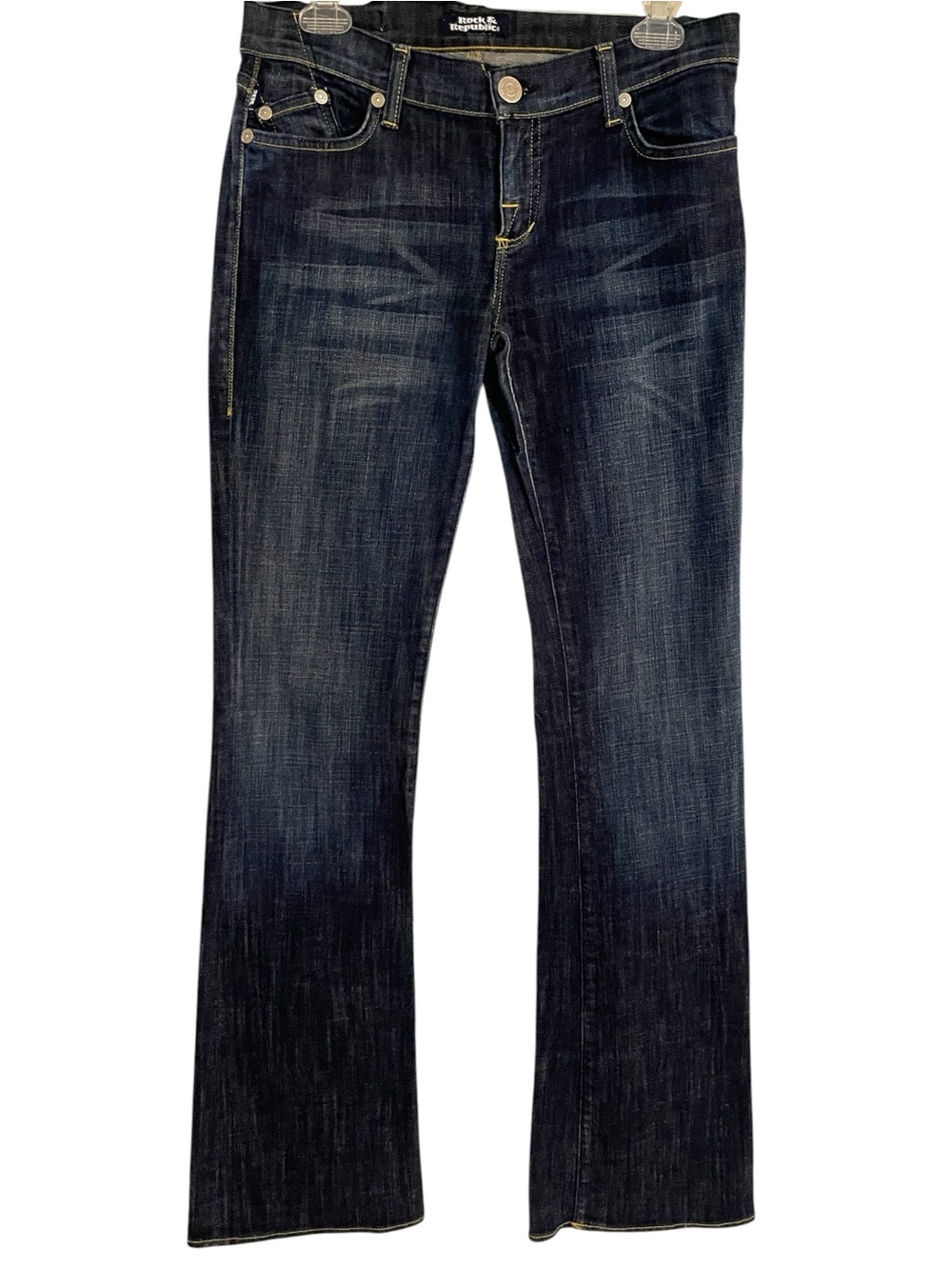 Rock & Republic Dark Blue Vintage Straight Leg Low-Rise Jeans Size 29